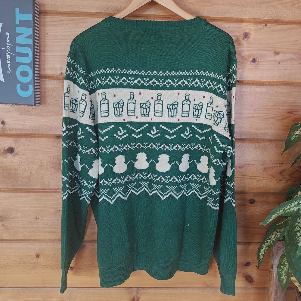 Jameson Whisky Ugly Christmas Sweater XL Slim Green Mens - Picture 5 of 6